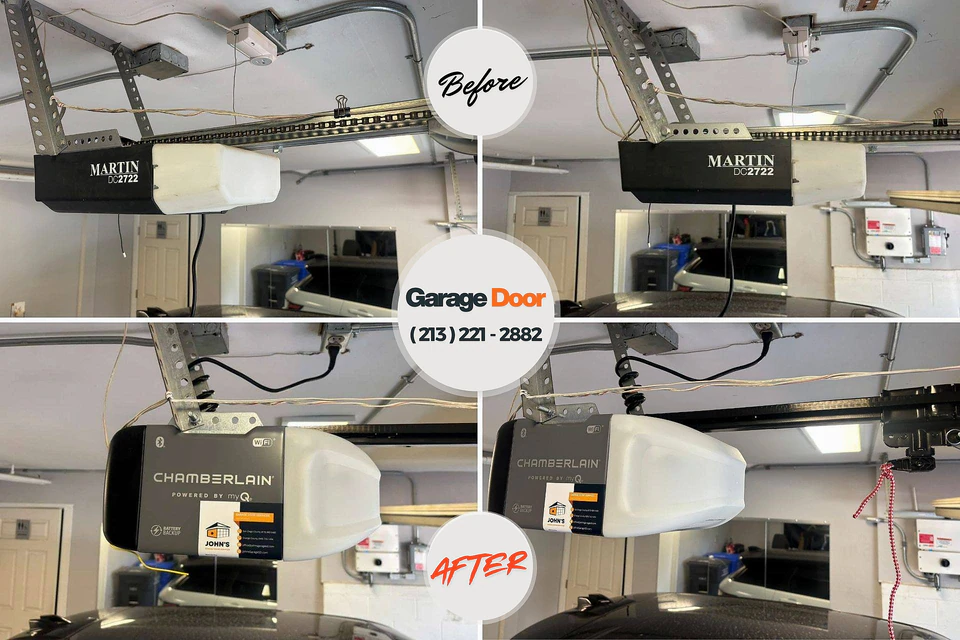 Before and after: garage door repair Bartonville, TX